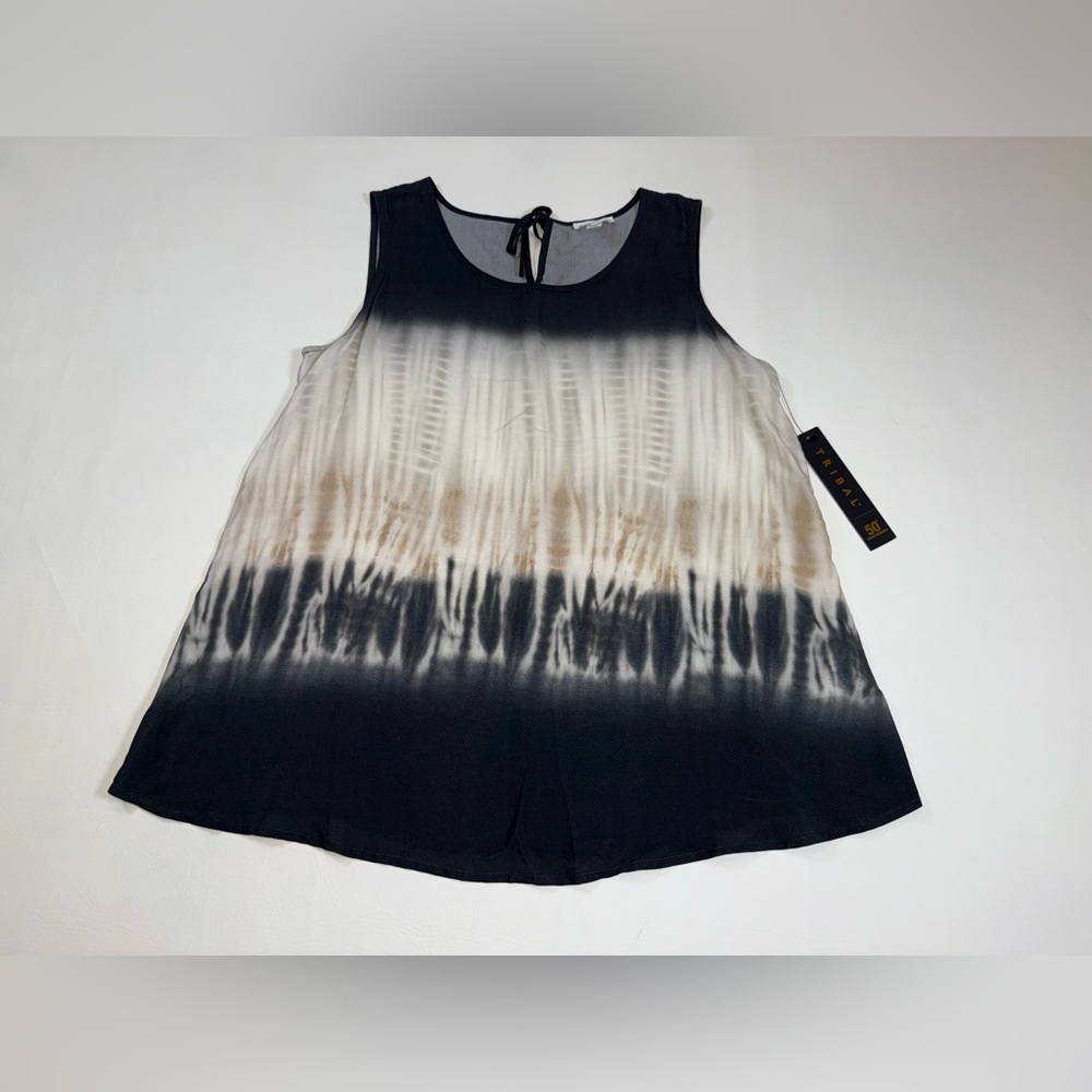NWT Tribal sleeveless oversized top black and crème size small (bin W) - Picture 10 of 10